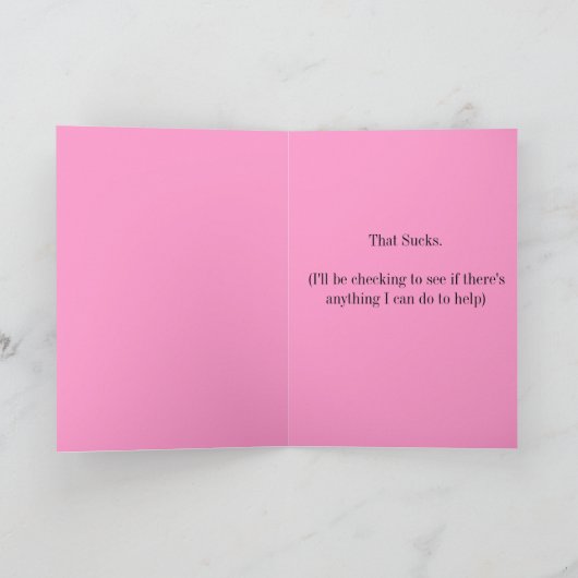 乳癌を経験するのを聞くこと残念 カード (内部)