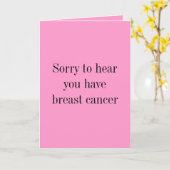 乳癌を経験するのを聞くこと残念 カード (黄色い花)