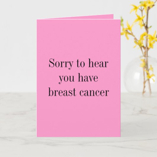 乳癌を経験するのを聞くこと残念 カード (黄色い花)