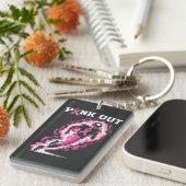 乳癌アメリカンフットボールにピンクアウトで取り組む キーホルダー (正面右)
