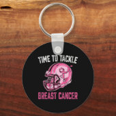 乳癌サッカーヘルメットピンクリボンAに取り組む キーホルダー (正面)
