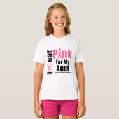 乳癌サポートピンクリボン叔母 Tシャツ (正面フル)