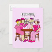 乳癌サポートレディースinピンク招待状 インビテーションポストカード (正面/裏面)