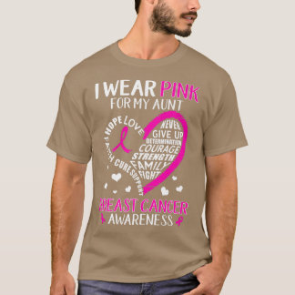 乳癌サポート私の叔母のために衣服ピンク聞く Tシャツ