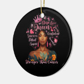乳癌ピンクより強い黒人女性クイーン セラミックオーナメント (左)