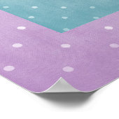 乳癌ピンクリボンパープル/ティール(緑がかった色)ポスター ポスター (角)