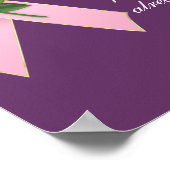 乳癌ピンクリボンw/バラカスタムプリント ポスター (角)