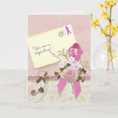 乳癌ピンクリボ考えるン カード (黄色い花)