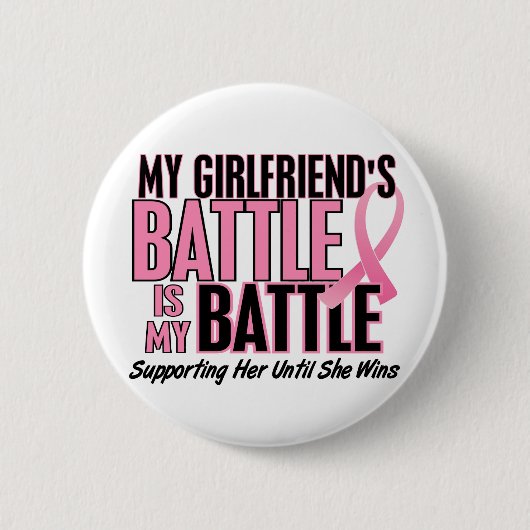 乳癌私の戦い余りに1人のガールフレンド 缶バッジ (正面)