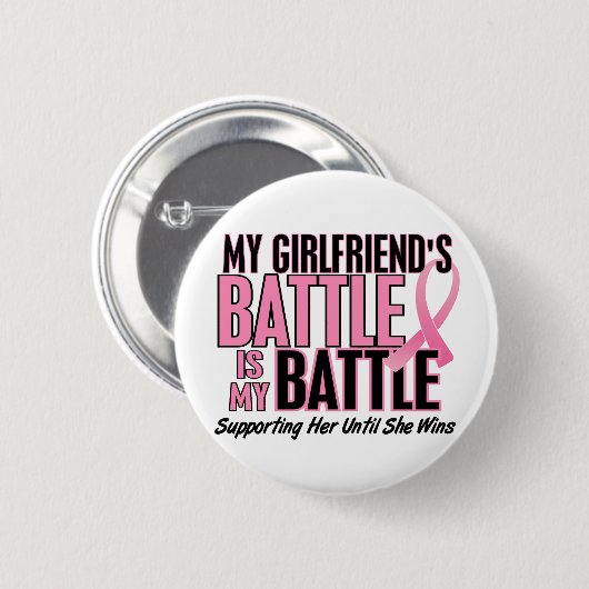 乳癌私の戦い余りに1人のガールフレンド 缶バッジ (正面&裏面)
