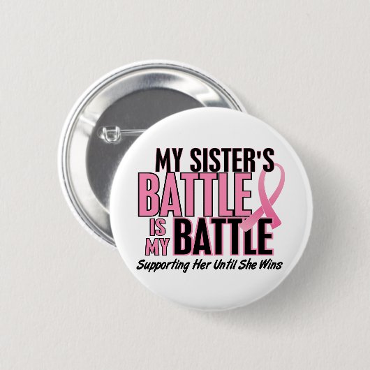 乳癌私の戦い余りに1人の姉妹 缶バッジ (正面&裏面)