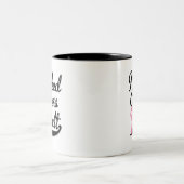 乳癌私はお尻を蹴りました ツートーンマグカップ (中央)