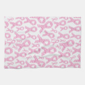 乳癌認識度ピンクリボ前向きン キッチンタオル (横)