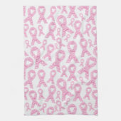 乳癌認識度ピンクリボ前向きン キッチンタオル (縦)