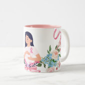 乳癌認識度用ピンクリボン ツートーンマグカップ (正面右)