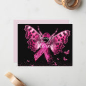 乳癌認識度蝶引用文 ノートカード (正面/裏面インサイチュ)