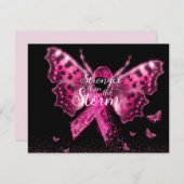 乳癌認識度蝶引用文 ノートカード (正面/裏面)