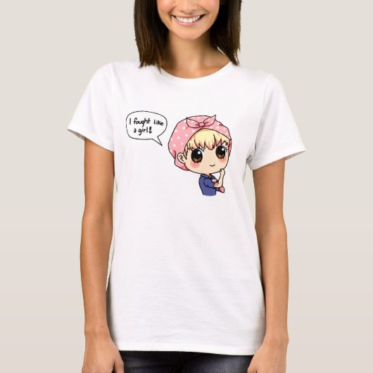 乳癌: 私は女の子のように戦いました Tシャツ (正面)