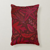 乳白色の植物葉の模様 アクセントクッション (正面(垂直))