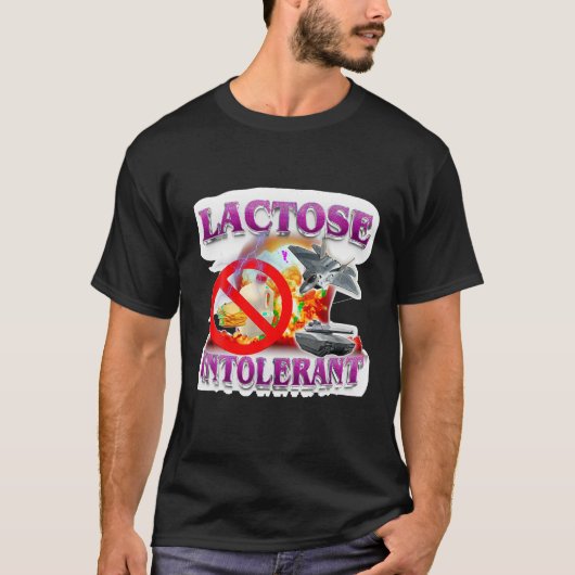 乳糖おもしろい体液ミーム耐性爆発 Tシャツ (正面)
