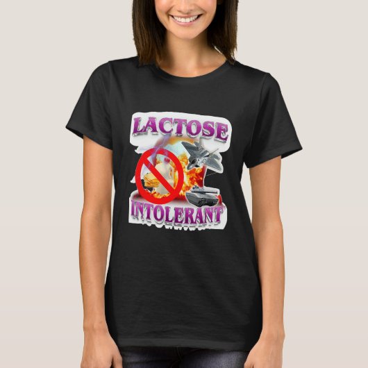 乳糖おもしろい体液ミーム耐性爆発 Tシャツ (正面)