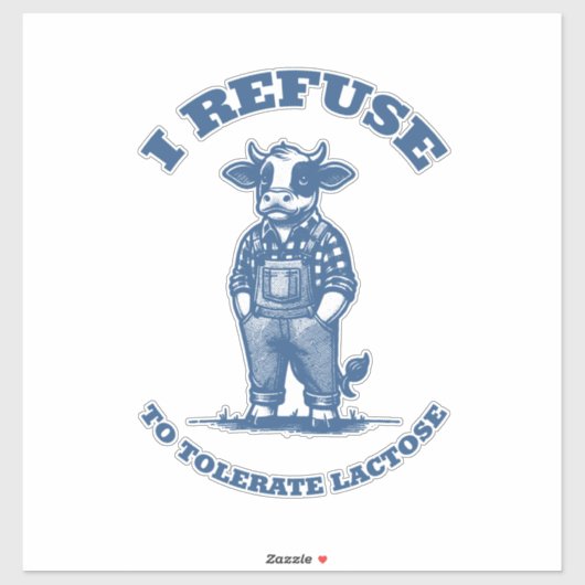 乳糖は我慢できないおもしろい» Cow シール (シート)