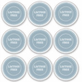 乳糖を含まないアレルギーの安全な料理 シール (正面)