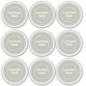 乳糖を含まないアレルギーの安全な料理 シール (正面)