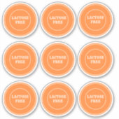 乳糖を含まないアレルギーの安全な料理 シール (正面)