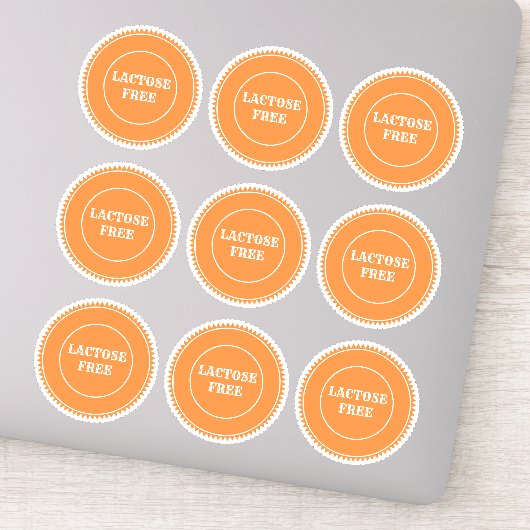 乳糖を含まないアレルギーの安全な料理 シール (詳細)