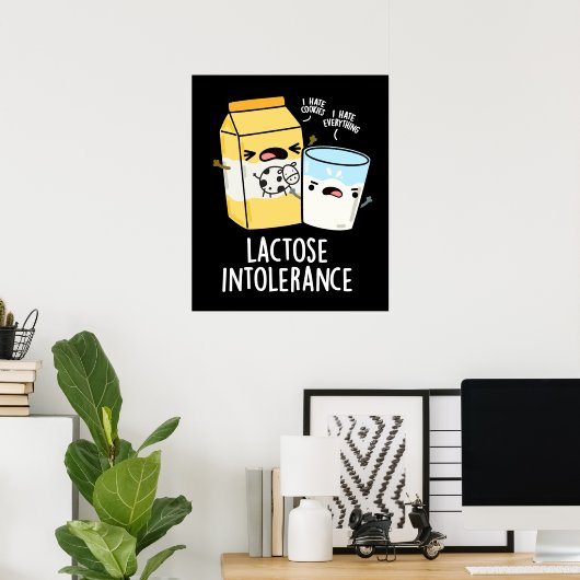 乳糖不耐おもしろい性乳プンダークBG ポスター (ホームオフィス)