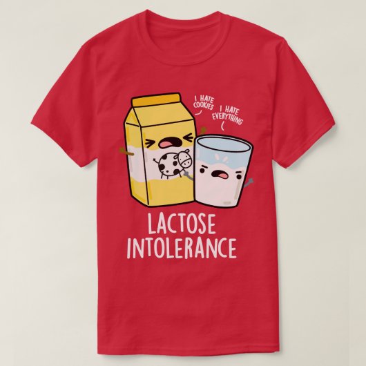 乳糖不耐性乳おもしろいパン Tシャツ (デザイン正面)