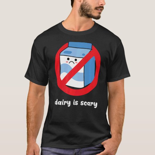 乳糖不耐性乳製品は怖い Tシャツ (正面)