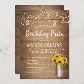 乳素朴バケツの誕生日招待状 招待状 (正面/裏面)