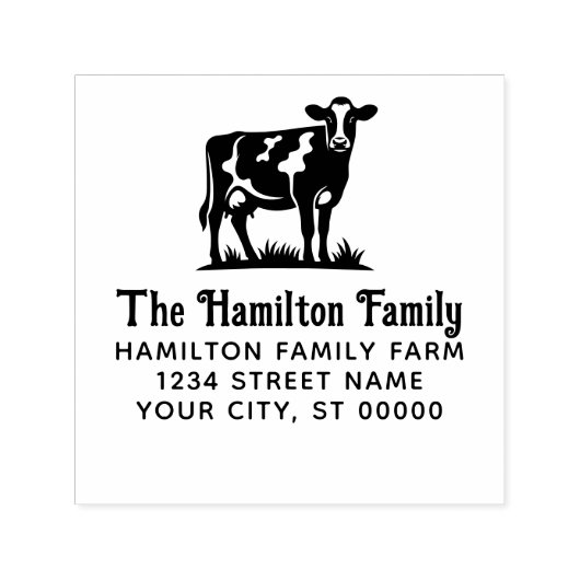 乳素朴牛#1名差出人住所 セルフインキングスタンプ (デザイン)