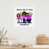 乳統一されたがんポスター反対の女性 ポスター (キッチン)