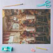 乳製品お洒落バーで牛を切り離す 薄葉紙 (クラフト)