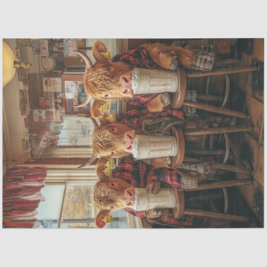 乳製品お洒落バーで牛を切り離す 薄葉紙 (正面)