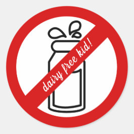 乳製品のない子供！乳製品アレルギーの警告 ラウンドシール