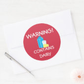 乳製品のアレルギー警報ラベルを含んでいます ラウンドシール (封筒)