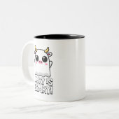 乳製品は怖い！キュートラクトース幽霊カウプン ツートーンマグカップ (正面左)