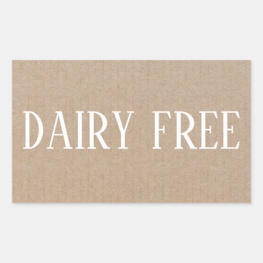 乳製品を使用しないアレルギー安全な料理 長方形シール (正面)