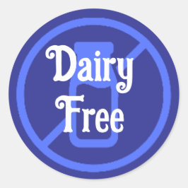 乳製品を使用しないハーフインチブルー警告のアレルギー料理 ラウンドシール
