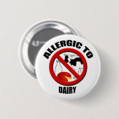 乳製品アレルギーの警告ボタン 缶バッジ (正面&裏面)