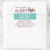 乳製品アレルギーステッカー光ティール（緑がかった色） スクエアシール (バッグ)