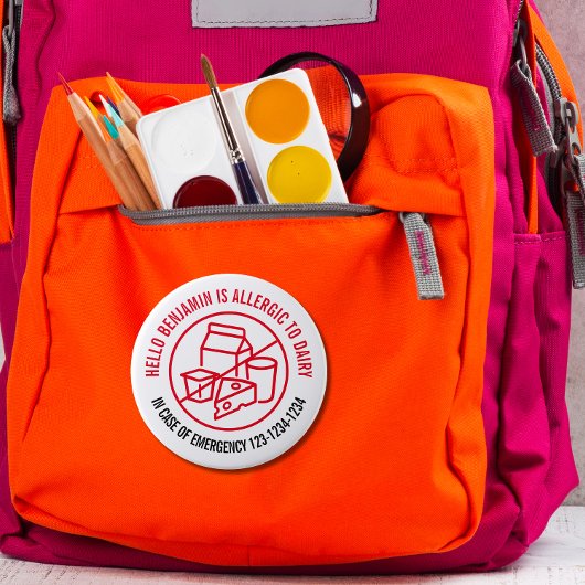 乳製品アレルギーバッジ 缶バッジ