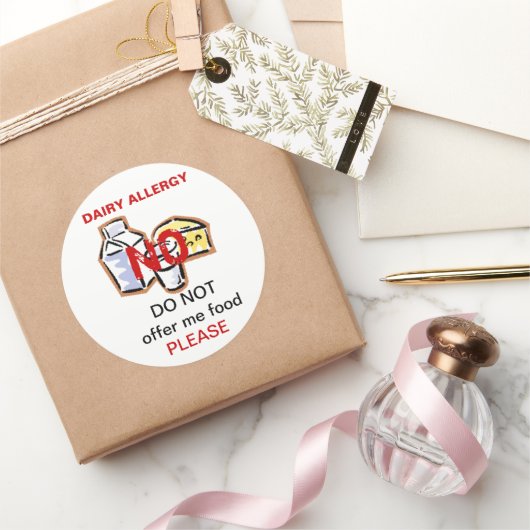 乳製品アレルギーラベルシール ラウンドシール (ギフト)
