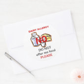 乳製品アレルギーラベルシール ラウンドシール (封筒)