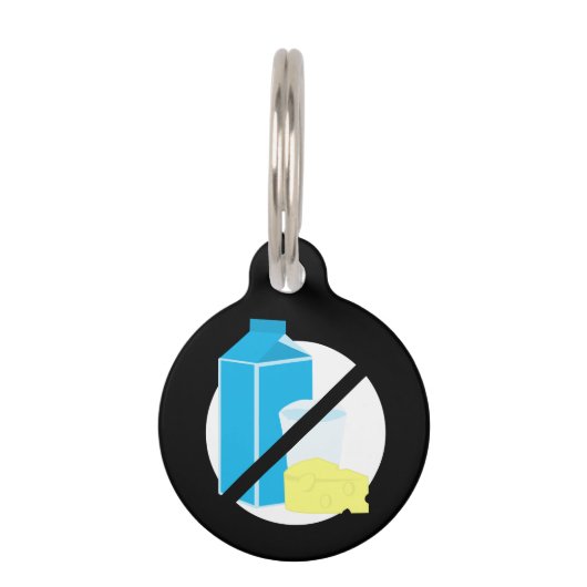 乳製品アレルギー児の緊急連絡情報 ペット ネームタグ (正面)