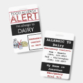 乳製品アレルギー警告ラベル バッジ (Front & Back)